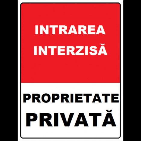 Placuta intrare interzisa proprietate privata