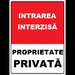 Placuta intrare interzisa proprietate privata